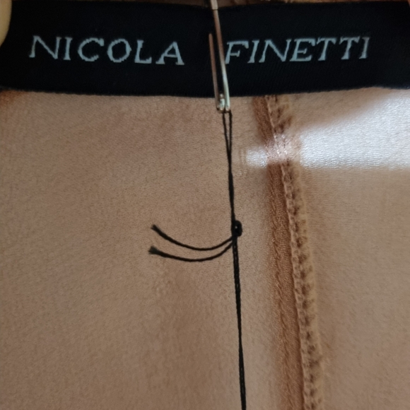 Nicola Finetti Size 10 Silk Peach Sheer Beaded Sequined Flutter Sleeve Top NEW - Picture 6 of 9